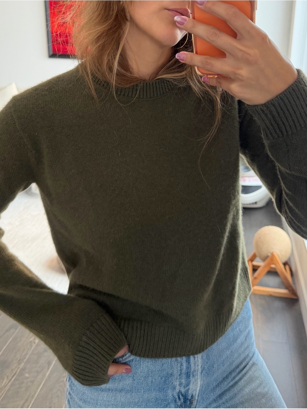 The Elder Statesman 100% Cashmere Sweater – Olive Green – Size M